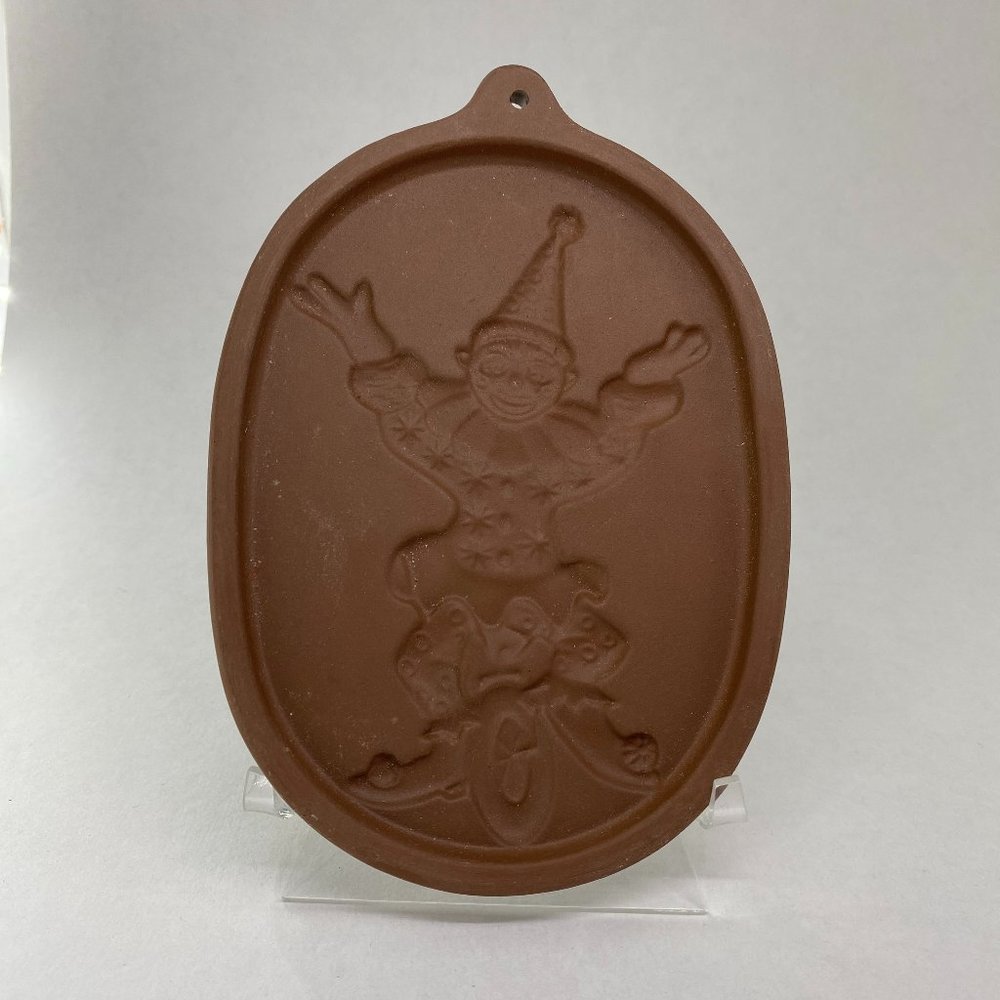 Vintage Friendship Pottery Roseville, OH Pottery Clown Stoneware Cookie Mold